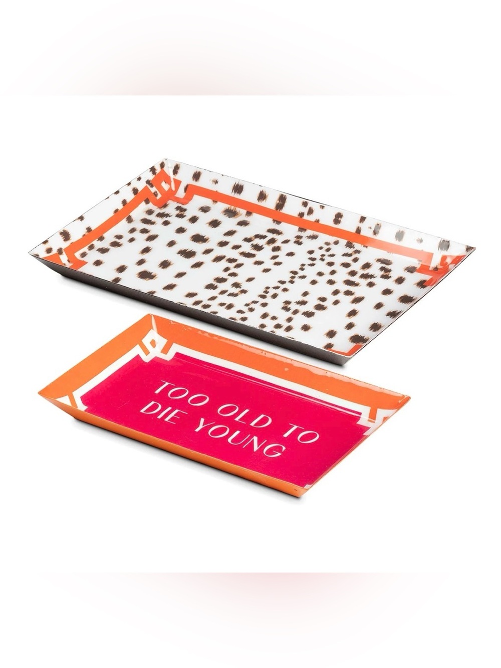 Decorative Trinket Tray Set with Too Old to Die Young Quote